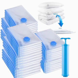 3-5PCS Vacuum Seal Storage Bags With Pump For ClothesBeddingSpace Saving Bags Storage Folding Compressed Organizer Bag