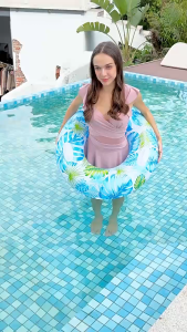 ห่วงยางว่ายน้ำขายดีใหม่หนาการ์ตูนPVC ทนทาน120#เหมาะสำหรับกีฬาทางน้ำและการผจญภัยริมชายหาด