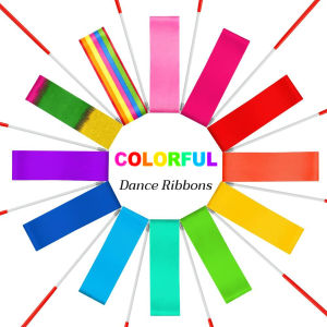 Suomi Colorful Dance Ribbon Art Gymnastic Gym Ribbons Ballet Streamer Twirling Rod Stick For Training