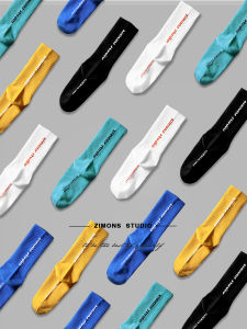 Zimue Mens Cotton Socks High Tube Anti-Odor Comfortable Breathable Colorful Trendy Long Tube mid Tube Skateboarding Hip Hop Socks