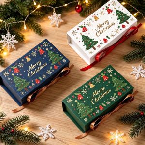 3/12Pcs Món Quà Giáng Sinh Bộ hộp Với Ribbon Phổ Sang Trọng Kẹo Sô Cô La Hộp bao bì Cho cửa hàng bán lẻ Kỳ Nghỉ Quà Tặng Bao Bì Sử Dụng