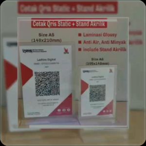 Paket Cetak Qris + Stand Akrilik