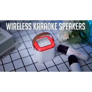Mini Speaker Karaoke Portable Dengan 2 Mikrofon Karaoke