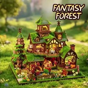 CONUSEA | DIY Wooden Miniature Building Kit Fantasy Forest Elf Castle Hand-Assembly Model Creative Craft Decoration Gift for Teens Adults