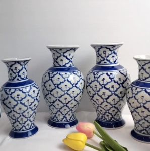 6-8 นิ้ว กลิ่นกันดอกไม้ ลายคราม แจกช่วยน้ำเพราะเซรามิค แจกเพื่อนพระขนาดใหญ่สวยที่ชัดเจน