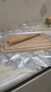 Acrylic Cake Box With Wooden Tray Square Transparent Portable For Outdoor Picnic Camping Keep Clean Dulang Kek