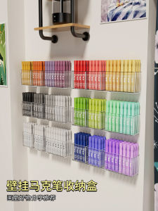 Pen Holder Wall-Mounted Kids Boys and Girls Writing Desk Studio Stationery Crayon Marker Pen Storage Rack Desk Storage Box