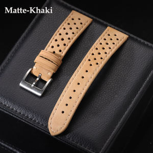 18mm 20mm 22mm Genuine Cowhide Leather Strap for Samsung Galaxy Watch 6 5 4 Soft Breathable Retro Wristband for Seiko Bracelet