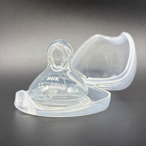 NUK Silicone Wide-Neck Baby Nipple Latex Simulation Flat-Mouth Nipple Upgraded Version Comfortable for Newborns And Infants