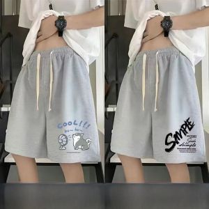 plus Size Mens Shorts Summer Thin Loose Trendy Five-Point Casual Sports Boys Mid-Pants Breathable Straight Leg Printed Shorts