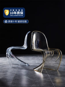 เก้าอี้พลาสติกโปร่งใส Acrylic สำหรับทานอาหาร ดีไซน์เนอร์ Pan Dong ที่นั่งสบาย ไม่ต้องประกอบ วัสดุ PVC สำหรับบ้าน