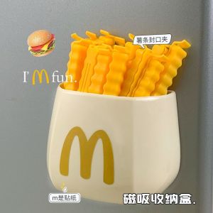 Refrigerator Sticker and Magnet Sticker Storage Rack Side Cute Magnetic Suction Storage Box Kitchen Wall Hanging Punch-Free Multifunctional Magnetic Stickers