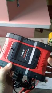 Sạc ắc quy thông minh FOXSUR tự động 12v - 24v dòng sạc 20A sạc bình 6A - 300A ô tô xe máy xe tải pin sắt LiFePO4 tự ngắt khi đầy