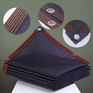 Black Shade Cloth Sunblock Mesh Cover Taped Edge with Grommets Sun Net for Pergola Plants Greenhouse Gardens Patio Canopy