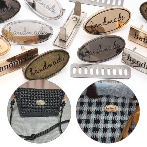 2pcs/lot Oval/Rectangle Vintage Iron Label Tag Handmade Metal Label For Crafts Bags Clothes Handmade Items Sewing Accessories
