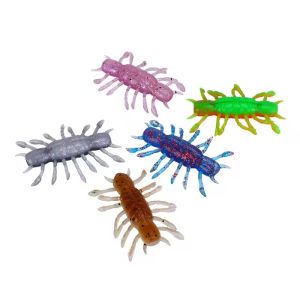 WEIHE (5Pcs)4.2cm 5g 5colors Artificial Soft Fishing Lure Soft Lobster Fishing Bait TPE Lures with Sequins Saltwater Freshwater