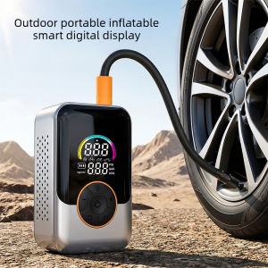 Portable Air Pump Set with Power Bank 150PSI Tire Inflator Kit for Car SUV Motorcycle Bike LED Light & Storage Bag for Camping