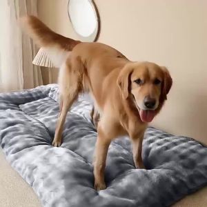 New Upgraded Luxury Pet Bed Extra Thickened Winter Plush Cat&Dog Mattress Super Soft Polyester Dog & Cat Mattress for Large Dogs