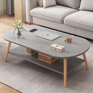 Simple living room coffee table round table small household simple multifunctional oval coffee table / dining table
