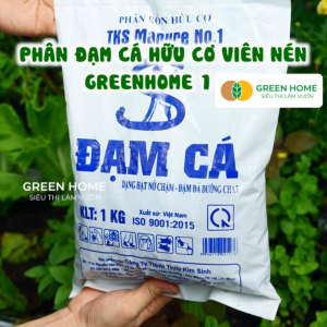 Mua 5 tặng 1 - Phân Đạm Cá Greenhome Bao 1kg Viên Nén Hữu Cơ Vi Sinh Bón Rau Quả