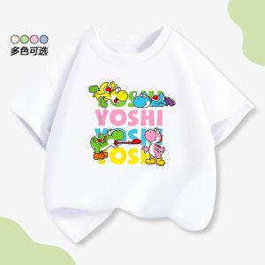 Bandai | Yoshi Dinosaur-themed Short-sleeved T-shirt for Boys Summer Game Clothes Small to Large Size Boys T-shirts and Shorts Set