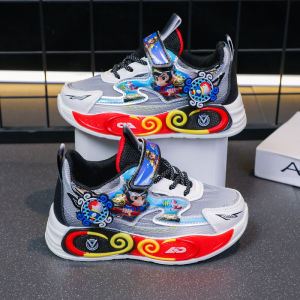 Boys Spring Autumn Breathable Mesh Sports Shoes Childrens Sneakers Windmill Design Comfortable Anti-Slip Rubber Sole