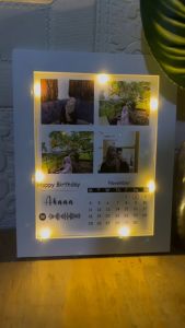 Custom Kado Ultah Aesthetic Plus Bingkai Minimalis Gift Kalender Pakai Lampu | Hadiah Wisuda | Hadiah Anniversary | Wedding | Kado Ulang Tahun Buat Cowo | Bestie Pacar | Hari Ibu