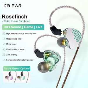 KBEAR หูฟัง Rosefinch พร้อมสายเคเบิล2Pin แบบถอดได้หูฟังเอียร์บัดตรวจสอบเวลาแบบไดนามิกไดรเวอร์อินเอียร์ขนาด10มม. เสียงหูฟังที่มีเสียงประสิทธิภาพสูงเบสหนักแน่นหูฟังโลหะหูฟังสำหรับเล่นเกมสมาร์ทโฟนผู้เล่นคอมพิวเตอร์