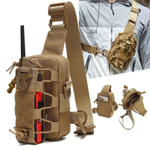 Tactical Sling Front Chest Bag Outdoor Water Bottle Pouch Hiking Trekking Phone Crossbody Climbing Shoulder Backpack Fanny Pack