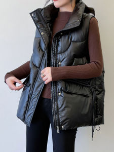 เสื้อกั๊กผ้าขนแกะผู้หญิงฤดูใบไม้ผลิฤดูใบไม้ร่วงฤดูหนาว 2025 ใหม่ เสื้อคลุมกันหนาวแบบสวมใส่สบาย แจ็คเก็ตสะพายหลังสีลustrous ไม่ต้องซัก