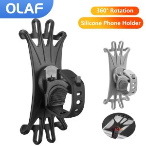 Olaf | 360 Rotatable Mobile Phone Bicycle Motorcycle Holder Silicone Bicycle Navigation Holder Support Stand For iPhone Samsung Xiaomi