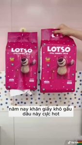 khăn lau đa năng gấu LOTSO 20x20 treo tường dạng rút