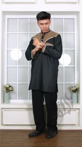alwaan - baju koko pria - atasan koko pria - kemeja muslim pria tangan panjang AD016-2