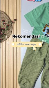 Setelan Anak Laki Laki Celana Cargo Knit 3 4 5 6 7 8 Tahun