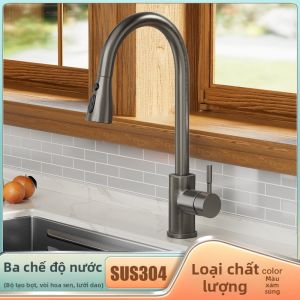 Vòi Nước Bếp Có Thể Kéo Ra Nước Lạnh Nóng Chống Bắn Tóe