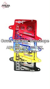 Cover Radiator Veloscope Vario New 160 New & PCX 160 Baru & ADV 160 2022 Variasi Motif Garis Alumunium Tutup-Penutup Kipas Mesin HRC Airscope Airscop Aluminium Plus Baut