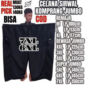 Celana Super Jumbo Komprang M L XL XXL XXXL 3XL 4XL 5XL 6XL 7XL Pangsi Cingkrang Isbal Haji Umroh Sholat Sontog BB 80Kg 90Kg 100kg 110kg 120kg 130kg 150kg AXZstore