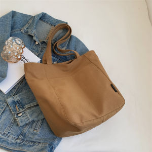 Casual Canvas Tote Bag for Women Large Capacity Single Shoulder Bag Commuter Backpack School Supplies Bag Leisure Shopping Bag