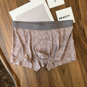 Modal Mens กางเกงบ็อกเซอร์ ระบายอากาศได้ดี นุ่ม No Trace ชุดชั้นในเอวกลางพิมพ์ลายต้านเชื้อแบคทีเรียสําหรับเยาวชน