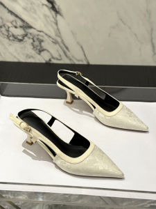 Retro Chinese Style Pointed Toe High Heels Womens Sandals Half Covered Head Thin Heel Fashionable Versatile Slip-On Shoes