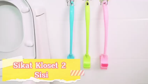 Sikat Pembersih Kloset 2 Sisi Gagang Panjang / Long-Handled Toilet Brush Double-Sided / Alat Gosok Lantai Kamar Mandi / Sikat Dua Sisi Bulu Plastik Serbaguna - HOMIA