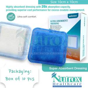 Winner’s Super Absorbent Dressing 10cm x 10cm Box of 10 Pieces