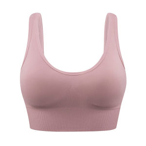 Annie-Sport Sports Bra Women Korean Style Plus Size No Rings Yoga Sports Bra Back Adjustable No Rings Gathering Shockproof Fitness Running Womens Sports Bras Casual Yoga Tops for Women