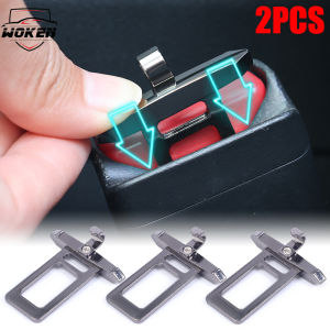 【WOKEN】2PCS Universal Car Hidden Seat Belt Buckle Clip Alarm Eliminator Aluminum Alloy Silent Car Seat Seat Belt Clip Car Accessories