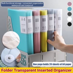 Folder Transparent Insert Storage Bag Loose-Leaf A4 Document Organizer Transparent Paper Storage Bag 文件夹透明插页收纳袋