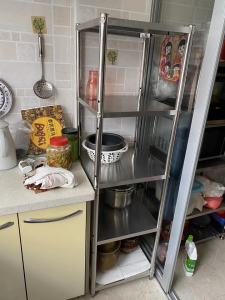 Thickened Stainless Steel Five-Layer Floor Kitchen Microwave Oven Storage Rack Pot Rice Oil Water Vegetable Storage Shelf