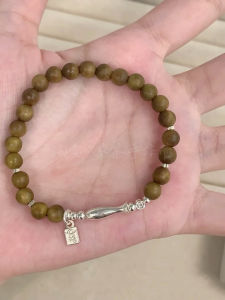 Natural Green Sandalwood Fish Bone Bracelet S925 Silver Womens New Chinese Style Lucky Carp Hand Chain Fashion Jewelry