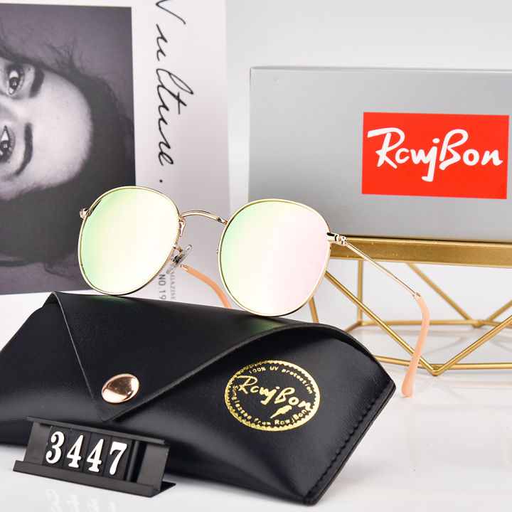 Fashion Brand Designer Women Men Circle Glasses Round Sunglasses Outdoor Popular Metal Sunglasses Eyewear 3447