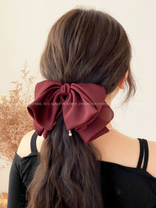 Red Large Bowknot Hair Clip Womens Headwear Spring Clamp Flower Clip Hair Accessories Korean Style Fresh out Fashion Jewelry