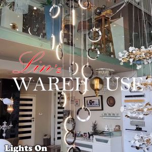 Lampu Gantung Modern 16 Black Ring LED Pendant Light